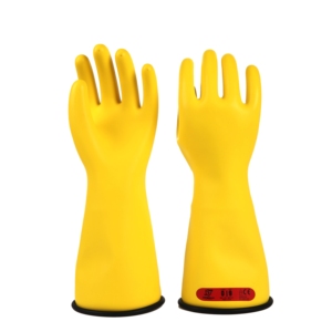 Gants isolants haute tension en caoutchouc bicolores de classe 4 pour travaux en sous-station, avec revers roulé, 40KV - Product Image 2