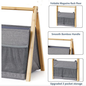 Estante de Almacenamiento de Revistas Moderno, Plegable y Multifuncional de Bambú para Muebles de Oficina - Product Image 5
