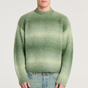 Pulls pour hommes très demandés, design OEM, prix de gros, pull en maille à rayures moelleuses, col rond, tricot moelleux en mohair pour hommes - Product Image 3