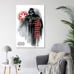 Cuadro Decorativo de Pared de Rogue One, una Historia de Star Wars, Diseño Moderno de Darth Vader en Estilo Grunge sobre Lienzo - Product Image 1