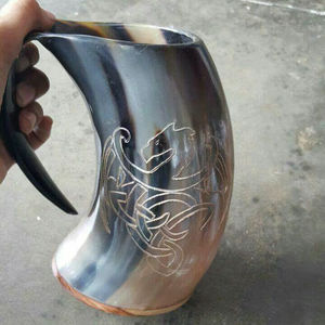 แก้วเขาควายธรรมชาติคุณภาพสูง ทำด้วยมือ ขนาดสั่งทำได้ ดีไซน์ทันสมัย ดื่มได้โดยตรง เก็บความร้อน เป็นมิตรกับสิ่งแวดล้อม เหมาะสำหรับเบียร์ ไวน์ และมี้ด - Product Image 5