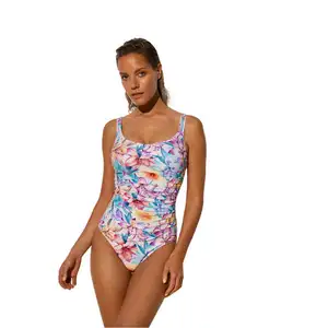 Premium Quality Shaping Swimsuit One Piece Swimwear Women Print Flowers Designed in Spain Wholesale