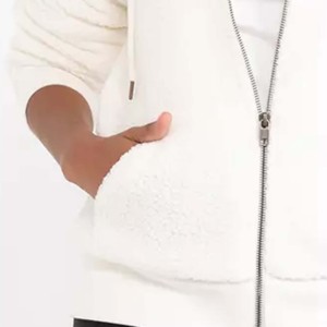 Sudadera con capucha y forro polar para mujer, Sudadera con capucha cálida y esponjosa con bordado de piel de Sherpa para mujer, Sudadera con capucha pesada de invierno para niñas - Product Image 3