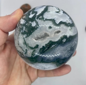 Venta al por Mayor de Artesanías de Cristal Natural, Bola de Cristal Semipreciosa de Ágata Musgosa Verde para Regalo - Product Image 5