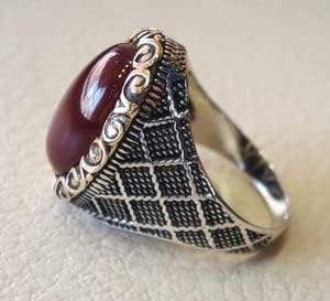 Wholesale <b>Mens</b> <b>Ring</b> New Arrival Natural Red Onyx Gemstone December Birthstone Birthday Gift Jewelry 925 Sterling Silver <b>Ring</b> - Product Image 5