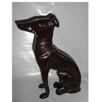 Sculpture en aluminium noire complète en forme de chien pour la décoration de restaurant Sculpture en aluminium de table pour la décoration de bureau