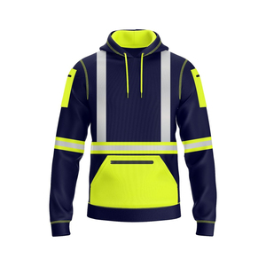 Sweat-shirts à capuche de travail haute visibilité personnalisés de qualité supérieure pour hommes, avec fermeture éclair, respirants, durables, en polyester, grandes tailles - Product Image 1