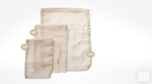 Sac à poussière en toile de coton biologique réutilisable écologique, sac à cordon en mousseline avec Logo personnalisé - Product Image 6