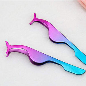 Pince à épiler applicateur de cils outil de maquillage avec pince à cils enduite de couleur multicolore pince à épiler applicateur inoxydable - Product Image 5