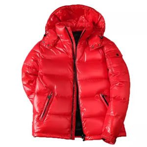 Chaqueta de Invierno para Hombre, de Lujo, Negra, Delgada, con Cuello Alto, Estilo Safari, Impermeable, con Logotipo Personalizado, Brillante, Lisa, Teñida - Product Image 4