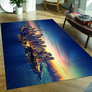 Tapis imprimé Cityscape : Décoration d'intérieur urbaine, facile à nettoyer, design vibrant, tapis en chenille - Product Image 3
