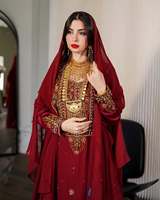 Robe longue légère en georgette perlée faite à la main pour femmes musulmanes, grande taille, col montant, manches longues, ourlet évasé – Spécial Ramadan
