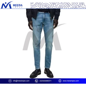 กางเกงยีนส์แฟชั่นเข้ารูปสำหรับผู้ชายกางเกงยีนส์ขาดๆกางเกงยีนส์ลำลองแนวสตรีทผ้ายีนส์สีน้ำเงินสำหรับผู้ชายอินเทรนด์มาใหม่2025 - Product Image 3