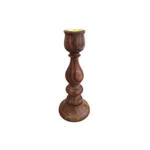 Porte-bougie en bois, forme colonne, décoration d'intérieur, fait main, bois de manguier naturel - Product Image 1