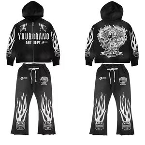 Ropa de calle con capucha de alta calidad para hombre 100% algodón personalizado para conjunto de chándal con pantalones de chándal para Unisex - Product Image 2