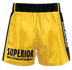 กางเกงชกมวย MMA คุณภาพสูงสำหรับผู้ชาย ความยาวขาใน 6 นิ้ว พิมพ์ลายแบบ Sublimation ระบายอากาศได้ดี ยืดหยุ่นสูง สปอร์ต ผลิตจากโพลีเอสเตอร์ 100% - Product Image 2