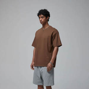 เสื้อยืดโอเวอร์ไซส์สไตล์วินเทจฟอกสี สำหรับผู้ชาย เสื้อยืดผ้าฝ้ายสีพื้น สตรีทแวร์ เสื้อยืดลำลองทรงหลวม - Product Image 4