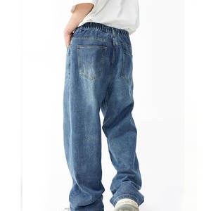 Pantalon oversize en denim pour hommes de haute qualité à prix de gros Pantalon oversize en denim pour hommes de grande taille et respirant - Product Image 6