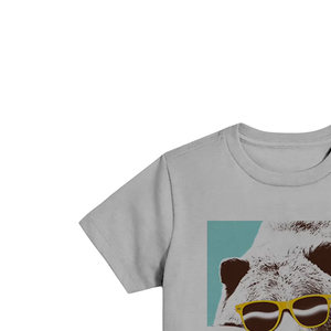 เสื้อยืดคอกลมแขนสั้นผู้ชายขายส่ง ลายหมีใส่แว่นกันแดด สไตล์ลำลอง ทรงปกติ ผ้าโพลีเอสเตอร์ โลโก้ด้านหน้า สไตล์พังก์ ระบายอากาศได้ดี น้ำหนัก 320 กรัม - Product Image 4