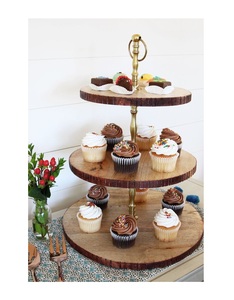 แท่นวางเค้กไม้มะม่วงดีไซน์ใหม่ล่าสุดสำหรับตกแต่งบนโต๊ะอาหารแท่นโชว์เค้กไม้ - Product Image 1