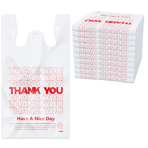 Proveedor logotipo personalizado huecograbado impreso reciclable supermercado restaurante compras de plástico gracias camisetas bolsas comida tachuela bolsa - Product Image 1