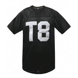 Camiseta de Fútbol Americano Personalizada con Nombre/Número de Equipo, de Alta Calidad, 100% Poliéster, Corta, Transpirable, Estilo Retro con Malla - Product Image 1