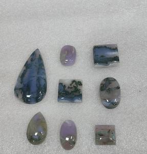 หินโมรามอสสีเขียวธรรมชาติทรงหลังเบี้ยคริสตัลสำหรับทำเครื่องประดับ - Product Image 5