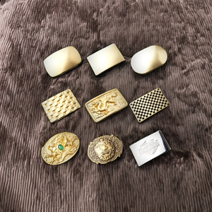 Hebilla de placa de cobre puro de alta calidad de 40mm, hebilla de cinturón lisa con variedad de estilos, cabeza elegante y hebilla para artesanía de cuero - Product Image 1