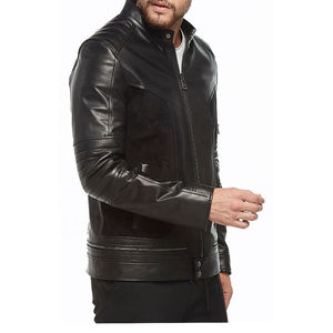 New Super Soft Mens Black <b>Suede</b> & Plain Leather <b>Jacket</b> Fully Customized With 100% Original Sheepskin Front Closures Style Zipper - Product Image 3