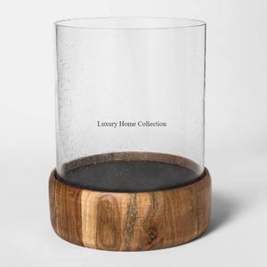 <b>Glass</b> Votive Holder <b>Set</b> <b>of</b> 3 With Silver Color Metal Base Mirror Polished Luxurious Design Metal Decorative Candle Holder - Product Image 6