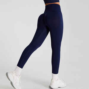 Leggings de sport taille haute pour femmes, pantalons de yoga sans couture, essentiels de remise en forme de haute qualité, style décontracté uni - Grande taille - Product Image 3