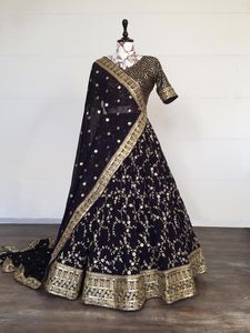 Lehenga Choli de Georgette con Bordado de Lentejuelas para Novia, Calidad Premium, Mayorista de Surat, India - Product Image 3