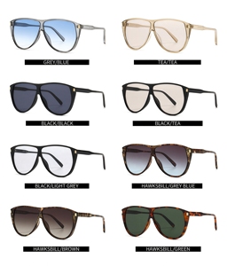 แว่นกันแดดแฟชั่นทรงใหญ่ ดีไซน์โดดเด่น รับผลิตแบบ OEM ป้องกันรังสียูวี 400 ป้องกันแสงสะท้อน เหมาะสำหรับขับรถ ใช้ได้ทั้งผู้ชายและผู้หญิง สไตล์วินเทจ ขายส่ง เลนส์หลากสี แว่นกันแดดผู้ชาย รับทำโลโก้ ทรงวงรี - Product Image 5