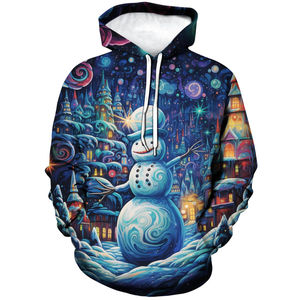 Sweat-shirt à capuche de Noël, polaire chaud d'hiver, pull décontracté pour les fêtes, image pour hommes, adolescents, cadeau, style tendance, Noël, amour, plaisir - Product Image 1