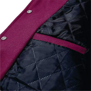 Veste universitaire unisexe de baseball de haute qualité avec logo brodé sur le tissu de toile avant - Product Image 5