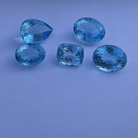 10 20 50 Carat Taille Naturel Bleu Topaze Pierre À Facettes Grande Taille Ovale Rond Poire Coupe Gemme Lâche Semi Précieuse Pierre Bijoux Nouveau