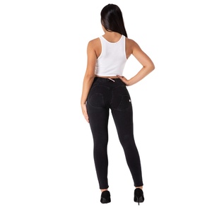 ON FIRE-Jeggings ajustados para mujer, pantalones vaqueros ajustados personalizados de algodón 100% en relieve, pantalones de realce elásticos para mujer, pantalones vaqueros Boyfriend - Product Image 4