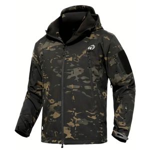 Uniforme tactique de Camouflage noir hiver chaud polaire doublé veste zippée et pantalon multi-poches équipement tactique extérieur sur mesure - Product Image 2