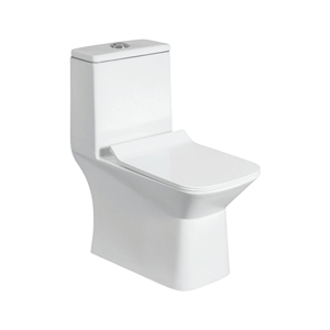 Inodoro Cruz Contemporary de una pieza alargado, montado en el suelo, con sifón en S/P, doble salida, ecológico, fácil de limpiar, de cerámica vitrificada, para baño, India 5 - Product Image 1
