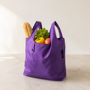 Bolsa de Compras Plegable Reutilizable, Mediana, de Poliéster, Ecológica y Portátil, con Clip de Mosquetón para Supermercado - Product Image 3
