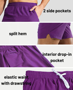 Short de jogging de basket-ball d'été pour hommes avec graphique personnalisé 100% polyester maille fine style décontracté avec impression numérique à motif solide - Product Image 3