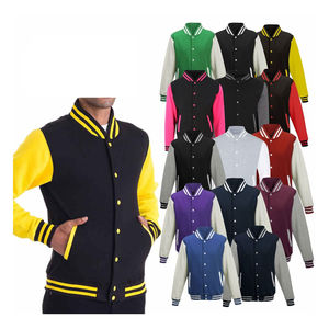 OEM Factory Wholesale Custom Varsity Jacket for Men Casual Streetwear Coated <b>Stand</b> Collar Front Logo - Product Image 1
