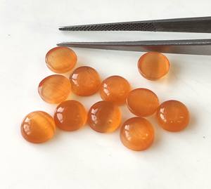 Haute qualité 2mm-50mm pêche pierre de lune verre synthétique Cabochon rond dos plat pierre précieuse en vrac pour la fabrication de bijoux - Product Image 5