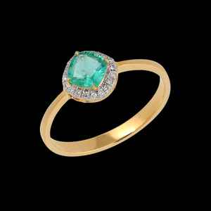 Avant Grade Emerald Engagement Ring 925 Sterling Silver Modern Artistic Gemstone Jewelry Nickel-Free Customizable <b>Unique</b> Bridal - Product Image 3