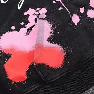 Survêtements pour hommes avec broderie en détresse Streetwear Ensembles de pantalons de survêtement et de sweat à capuche Sun Fade Tracksuit Acid Wash Jogger Set Men's Sweatsuit - Product Image 4