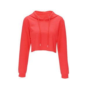 Vente chaude Logo Personnalisé Impression Poids Léger Meilleur Design Femmes Crop Top Hoodies / Casual Wear Femmes Crop Top À Capuche - Product Image 5