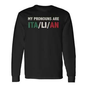 Mis pronombres son los de la bandera italiana, camiseta de manga larga, raíces del orgullo italiano - Product Image 1