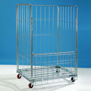 Estante Rodante de Acero Inoxidable con 4 Paredes 1200x805x1800h, 2 Ruedas Fijas + 2 Giratorias, 106x40 en PP, Capacidad de 2000 Libras - Product Image 1