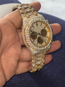 Luxury <b>Men's</b> Iced <b>Watch</b> Moissanite Brilliant Diamond Stainless Steel Bracelet Movement <b>Rectangular</b> Crystal Boxed Packaging - Product Image 3