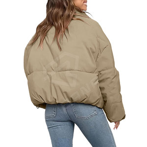 Veste matelassée d'hiver légère pour femmes tissu satiné fermeture à glissière en cuir de mouton respirant imprimé imperméable - Product Image 2